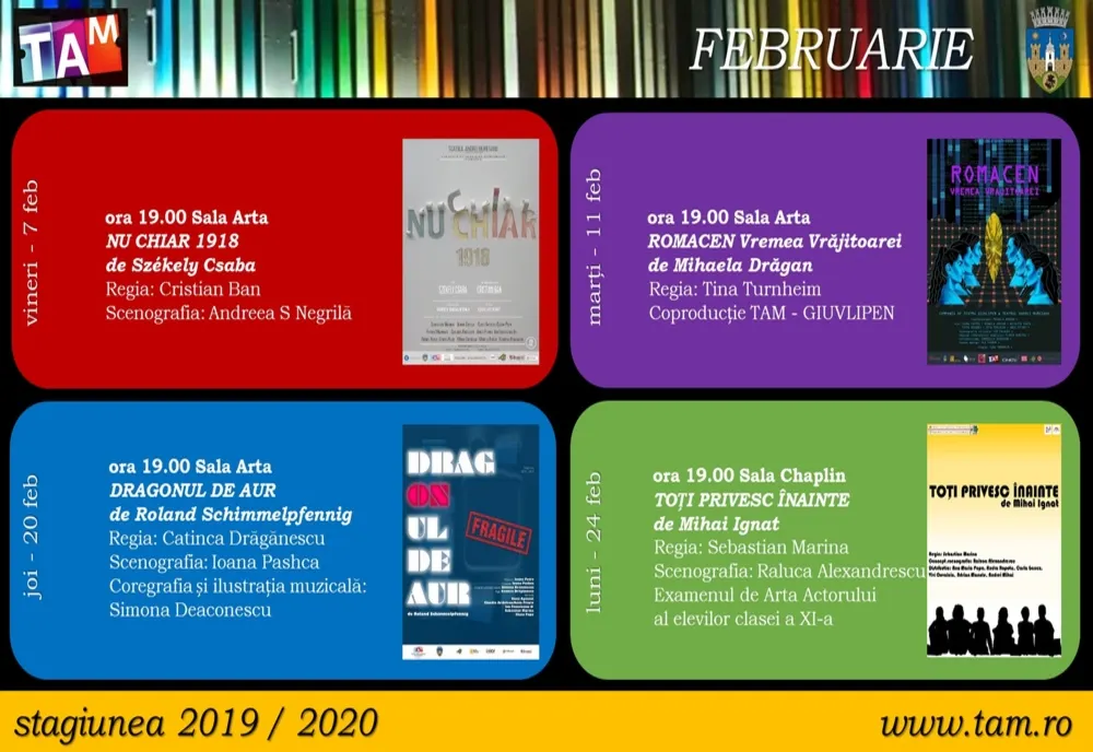 Trailere ale spectacolelor TAM, pe ecranele LCD ale Finanțelor Publice Locale Sfântu Gheorghe