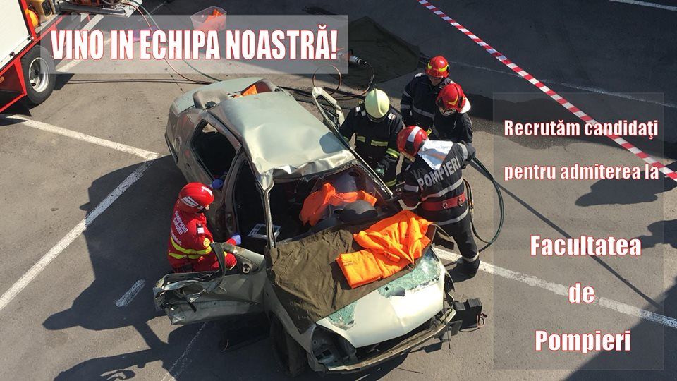 ISU Covasna recrutează candidaţi pentru admiterea la Facultatea de Pompieri