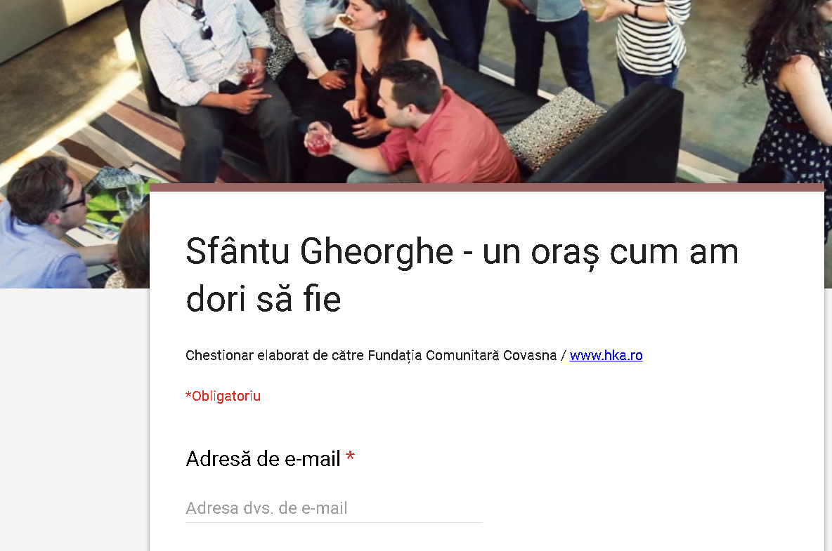 Chestionar HKA: „Sfântu Gheorghe - un oraș cum am dori să fie”