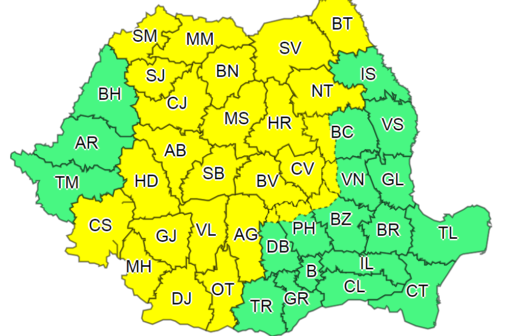 Cod galben de vijelii, inclusiv în Covasna