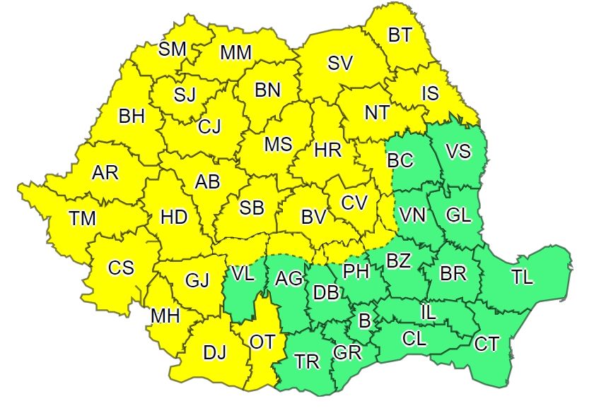 Se întorc ploile! Cod galben de vijelii, inclusiv în Covasna
