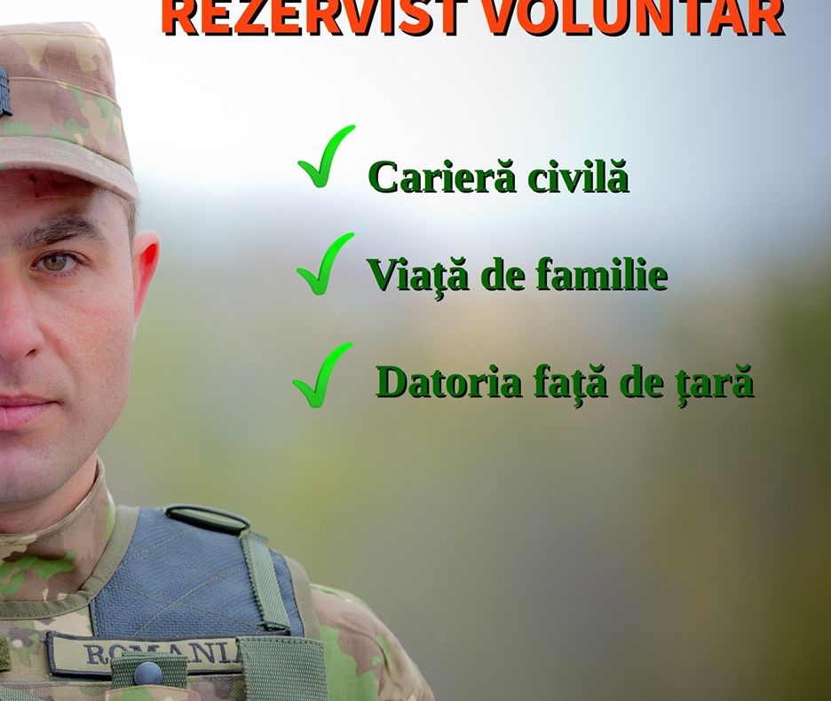 Mai sunt două săptămâni pentru înscrierea rezerviștilor voluntari în Armata României