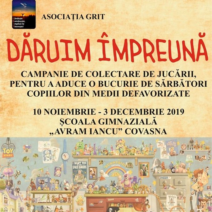 Asociația GRIT lansează campania „Dăruim împreună”