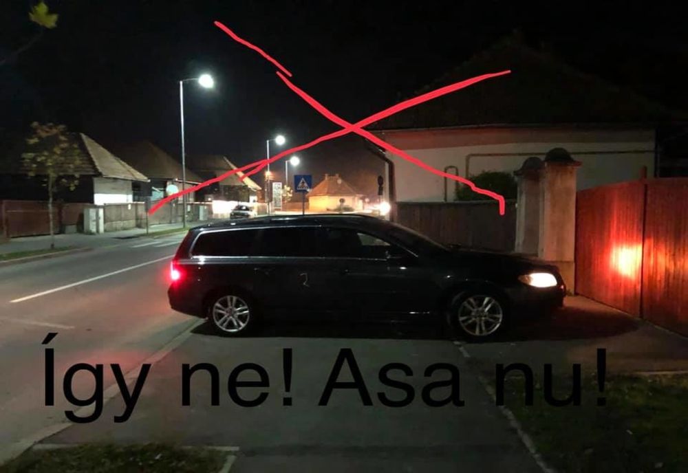 Primăria Covasna către șoferii care parchează aiurea: „Așa NU!” 