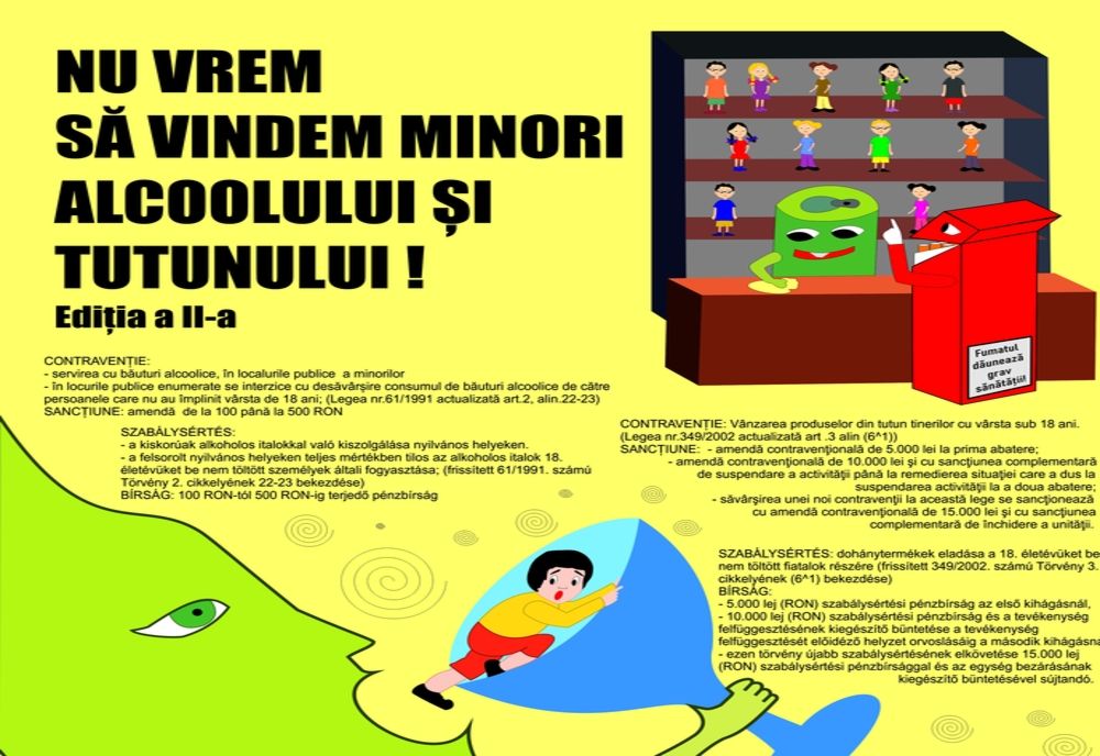 Centrul Antidrog Covasna, DSP și Poliția Locală Sfântu Gheorghe, amplă campanie pentru descurajarea vânzării de alcool și tutun către minori