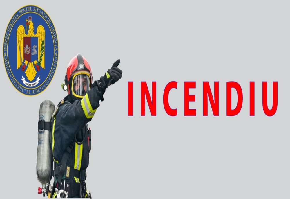 Incendiu miercuri dimineaţa la un atelier din Micfalău. Un bărbat a suferit arsuri uşoare la cap dar a refuzat transportul la spital