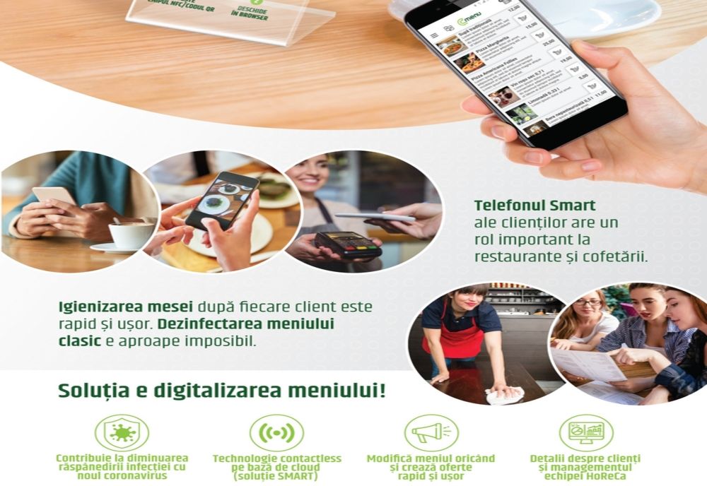 Noutate în domeniul ospitalier: soluție SMART, contactless, în locul meniurilor tradiționale 