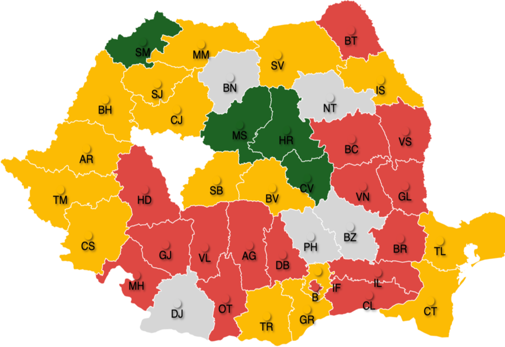 Rezultate parțiale alegeri locale 2020. HARTA PREȘEDINȚILOR consiliilor județene