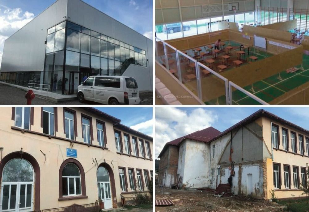 Școală în sala de sport, într-o comună din județul Covasna