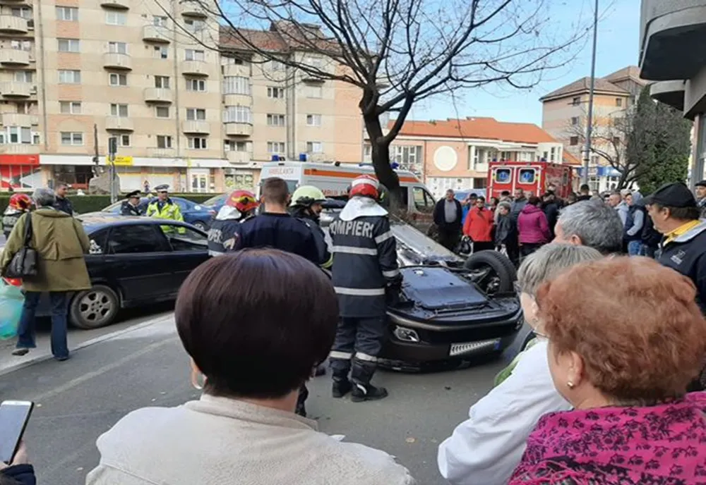 Maşină răsturnată la Sfântu Gheorghe