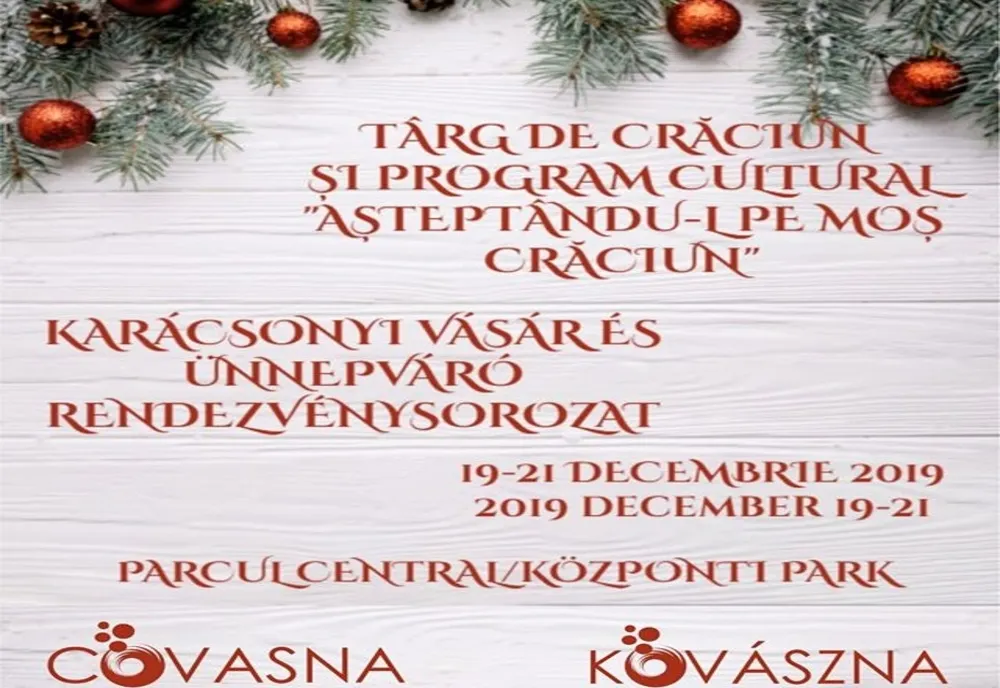 Spectacol festiv la Covasna. Joi se aprind luminile de Crăciun
