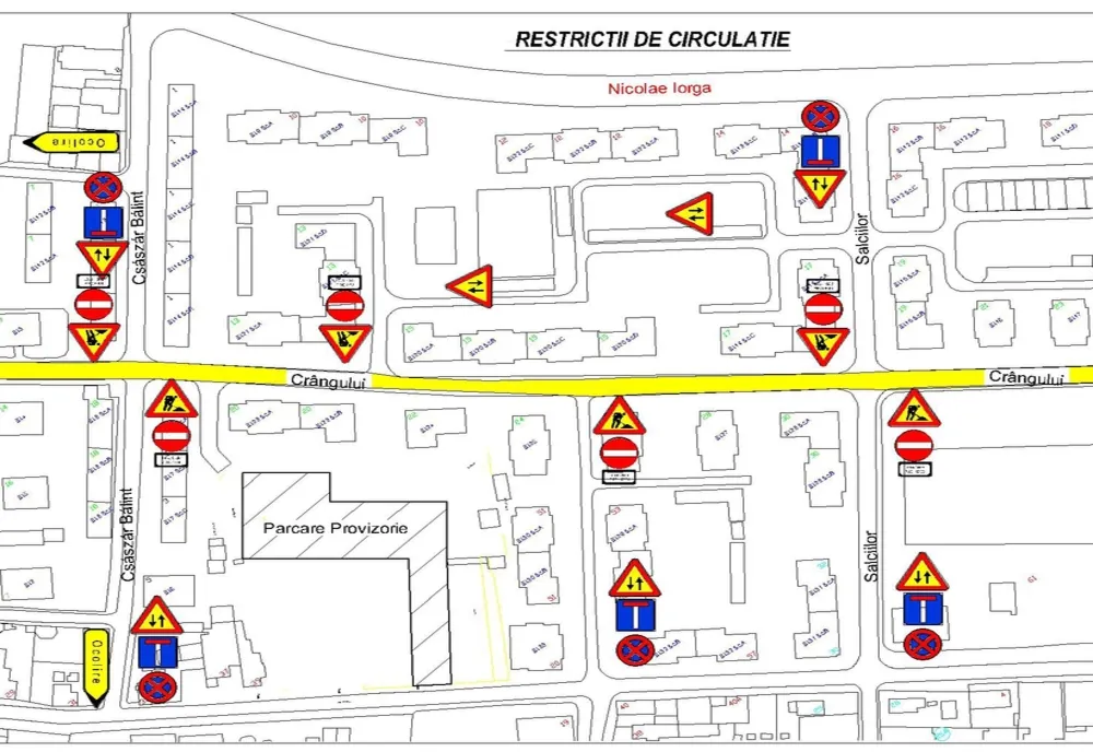 Încă o porţiune din strada Crângului se închide, pentru lucrări de renovare