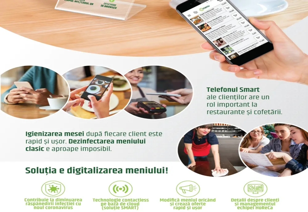 Noutate în domeniul ospitalier: soluție SMART, contactless, în locul meniurilor tradiționale 