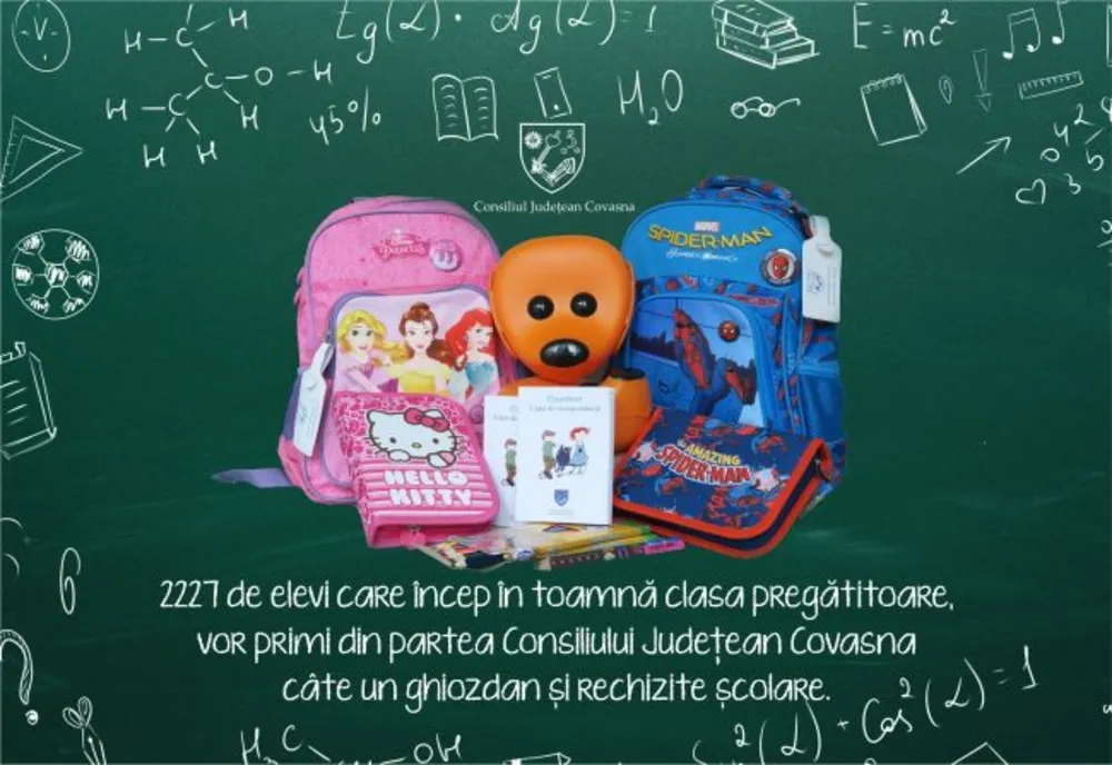 Ghiozdane cu rechizite pentru 2.200 de elevi din județul Covasna
