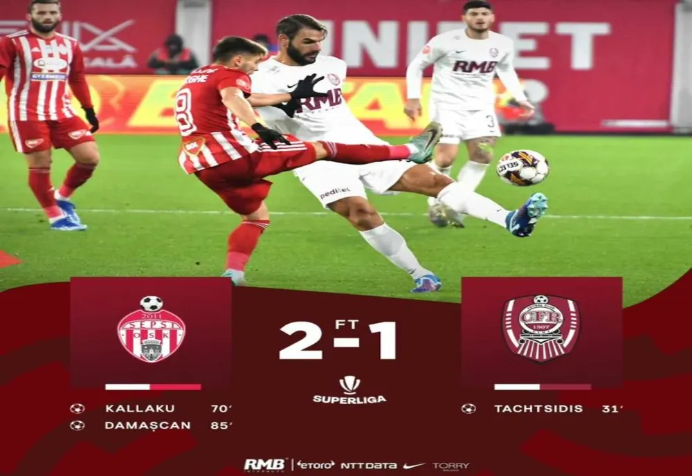 Sepsi OSK Sfântu Gheorghe a învins-o pe CFR Cluj (2-1) în Superligă