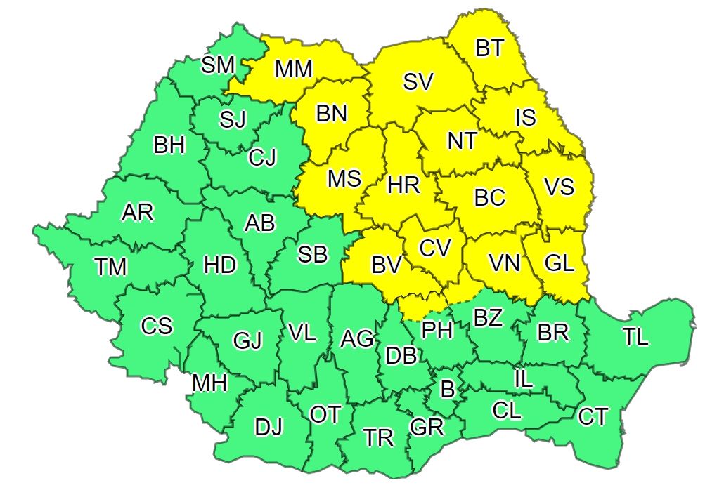 cod galben 3 septembrie