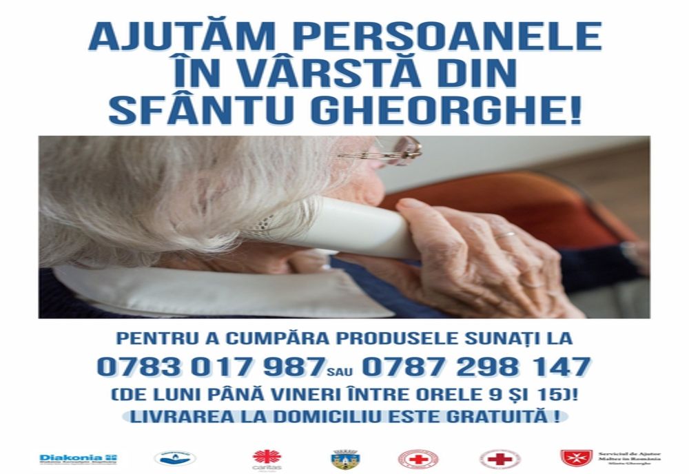 Persoanelor vârstnice le sunt livrate produse alimentare de bază și de igienă acasă. Numerele de telefon la care trebuie să sune