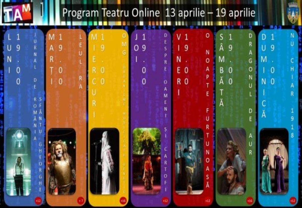 Spectacole de teatru online în săptămâna 13-19 aprilie