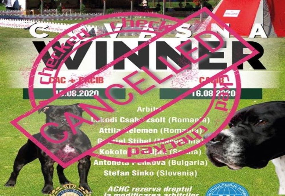 Covasna Dog Show a fost anulat din cauza pandemiei