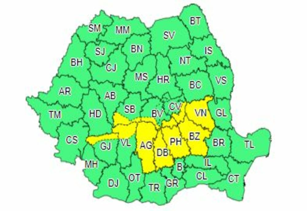 COD GALBEN de ploi și ninsori, în weekend!