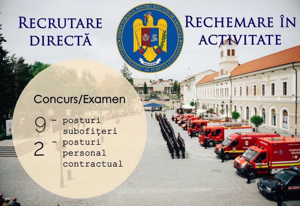 Încadrări din sursă externă, la ISU Covasna!